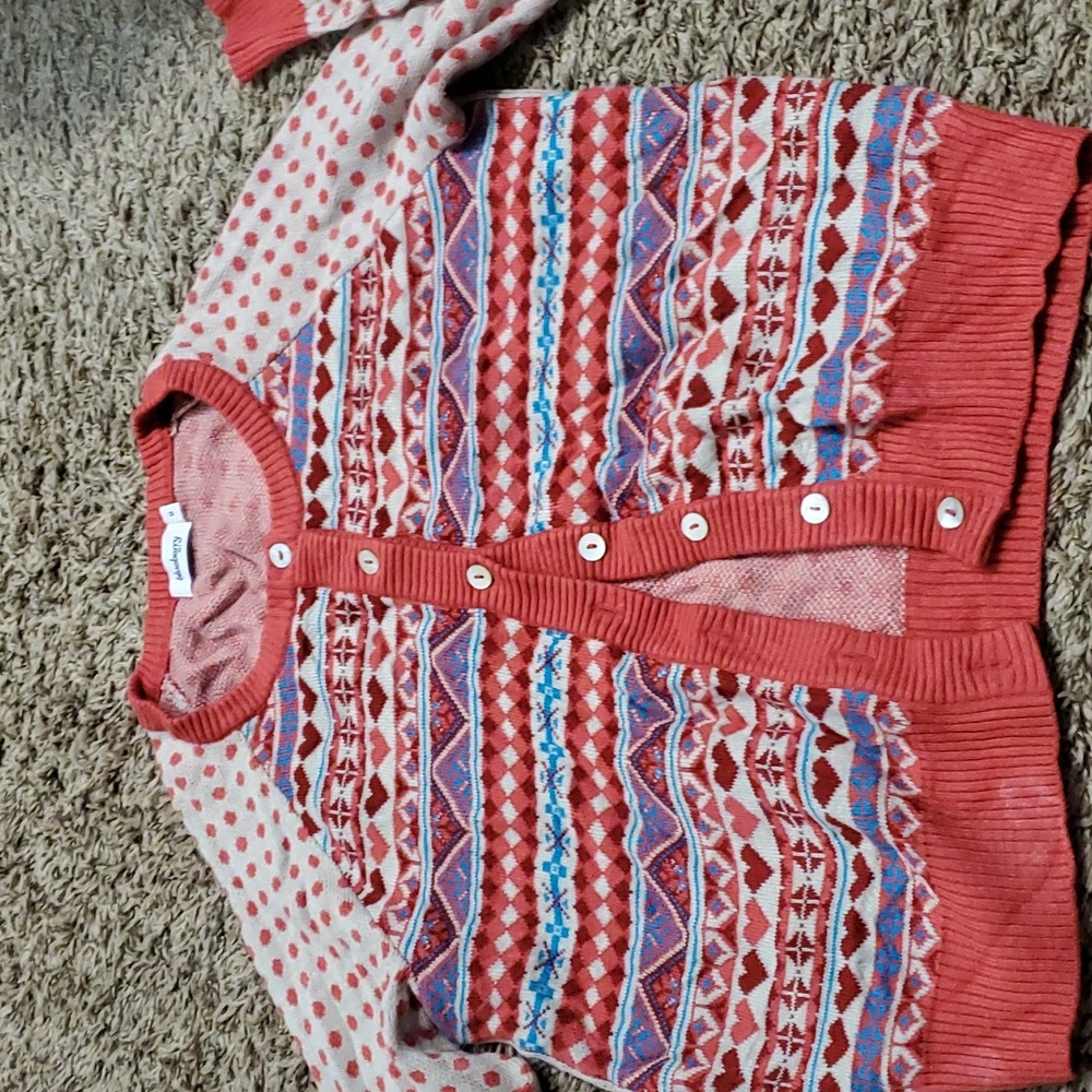 Blueberry pet cardigan medium fair isle